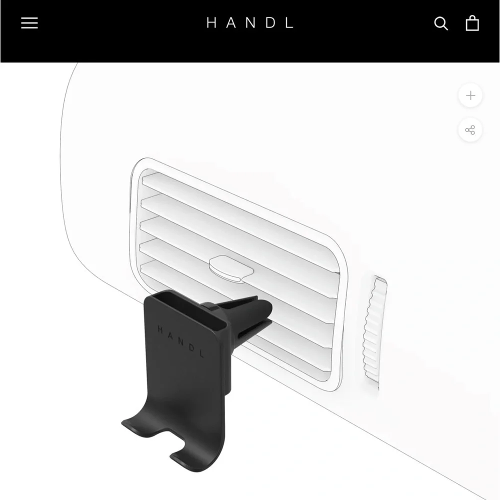 Handl Car Vent Clip Mount for Handlestick Stand & Grip Black New NWT